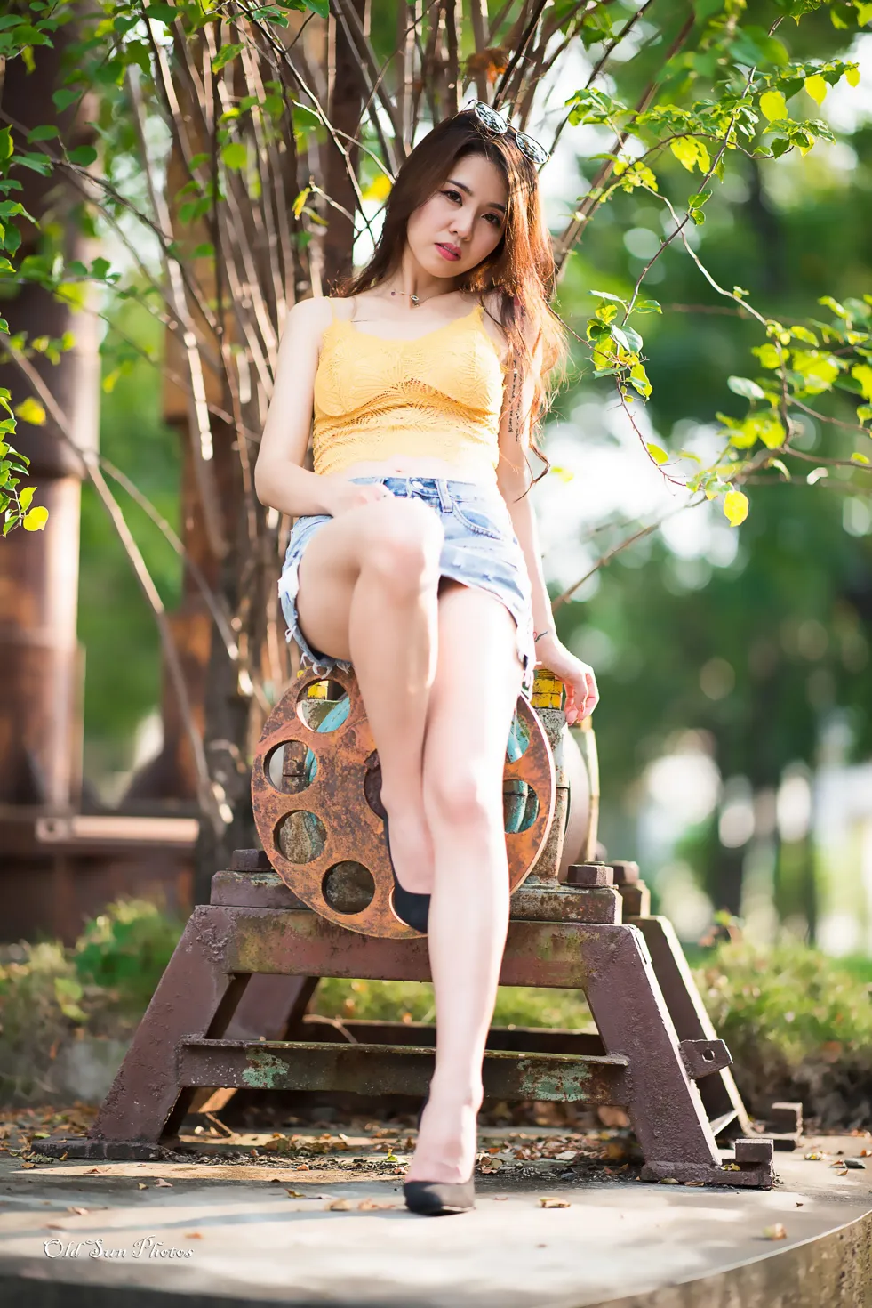 [Mzsock] NO.192 Debby Chiu midriff-revealing denim shorts with high heels and beautiful legs street photography#[53P]-52